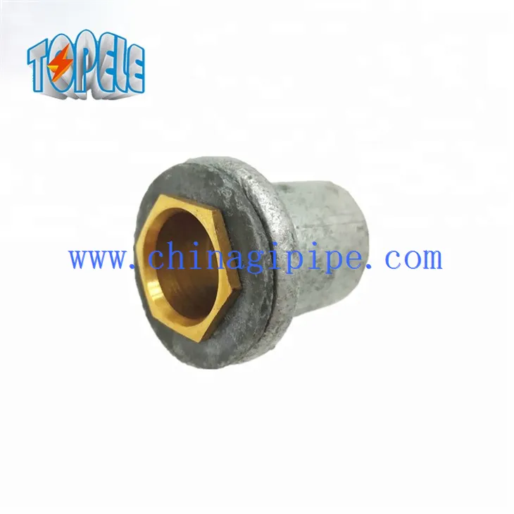 Conduit gängade Flänsad koppling med bly bricka och mässing Buske