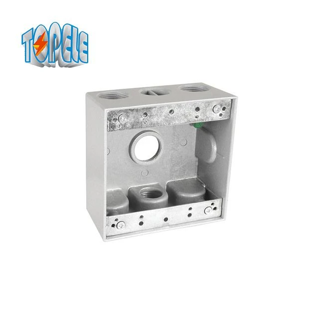 Double Gang 4 Holes Aluminium Weatherproof Junction Box