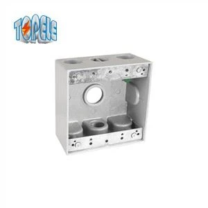 Double Gang 4 Holes Aluminium Weatherproof Junction Box